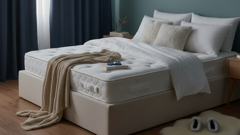 Obraz pokazujący łóżko